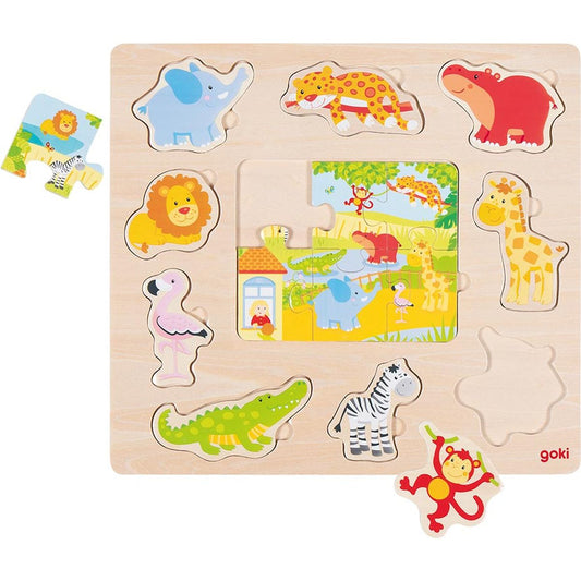 Einlegepuzzle Zootiere