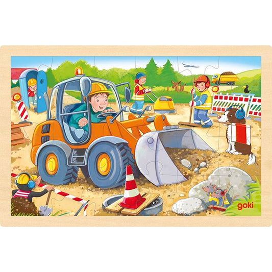 Einlegepuzzle Baustelle
