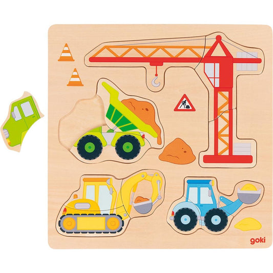 Einlegepuzzle Baufahrzeuge