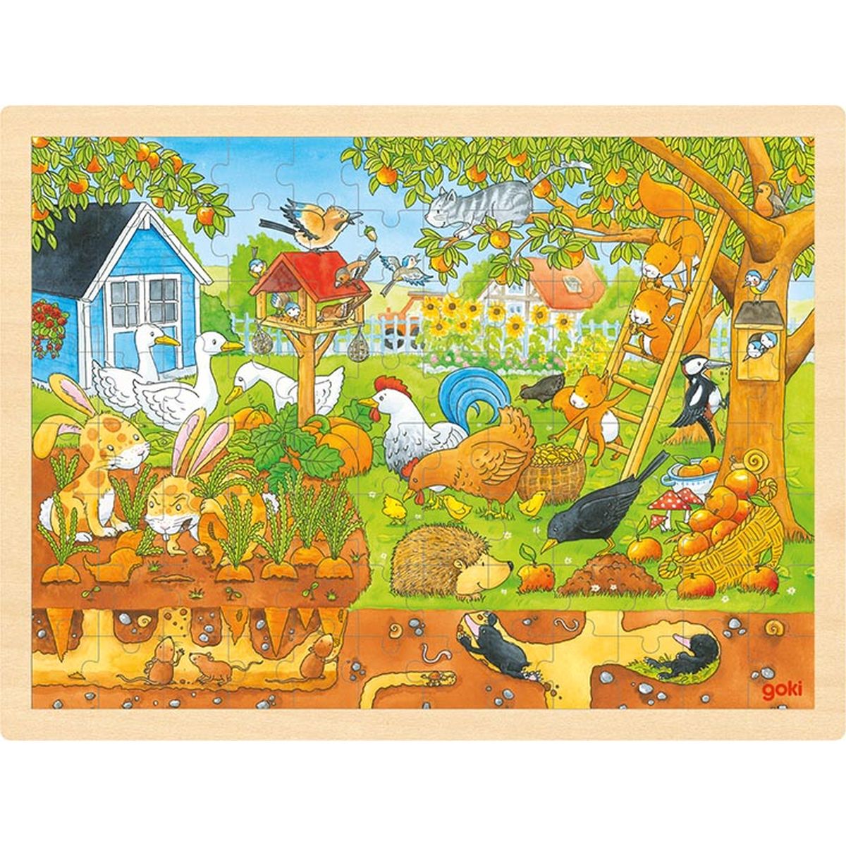 Einlegepuzzle Unser Garten über und unter der Erde