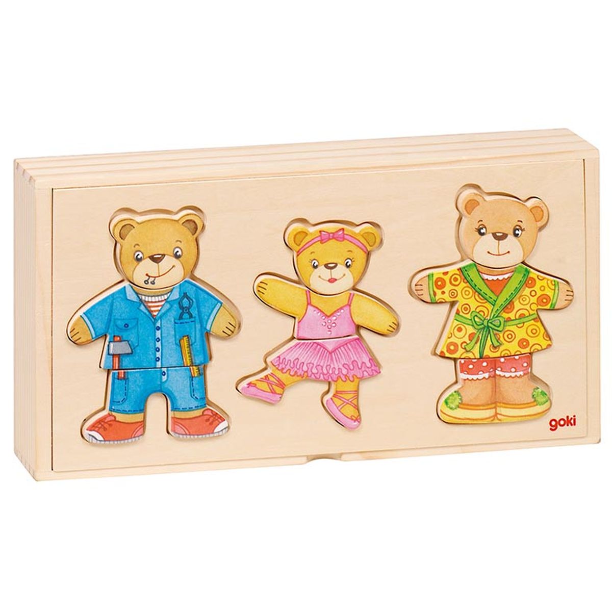 Anziehpuppenpuzzle Bärenfamilie, goki basic.