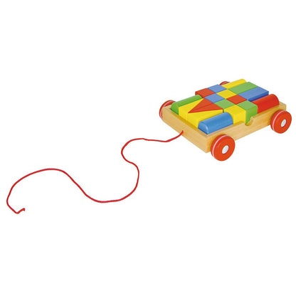 Ziehwagen mit 18 Bausteinen, goki basic.