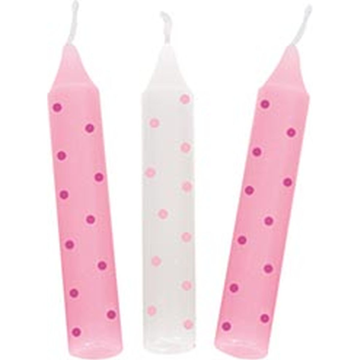 Geburtstagskerzen-Set, rosa gepunktet (für