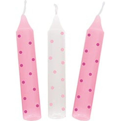 Geburtstagskerzen-Set, rosa gepunktet (für