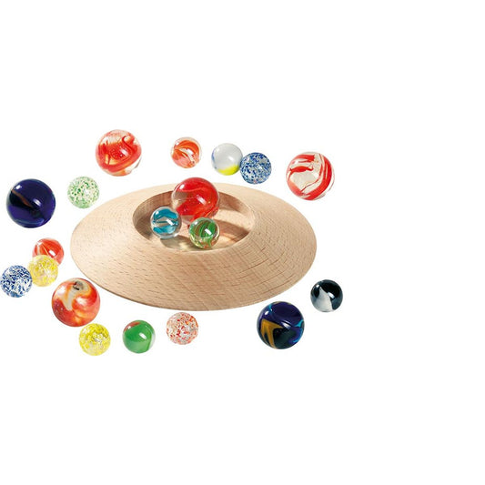Murmeltellerspiel mit 31 Murmeln