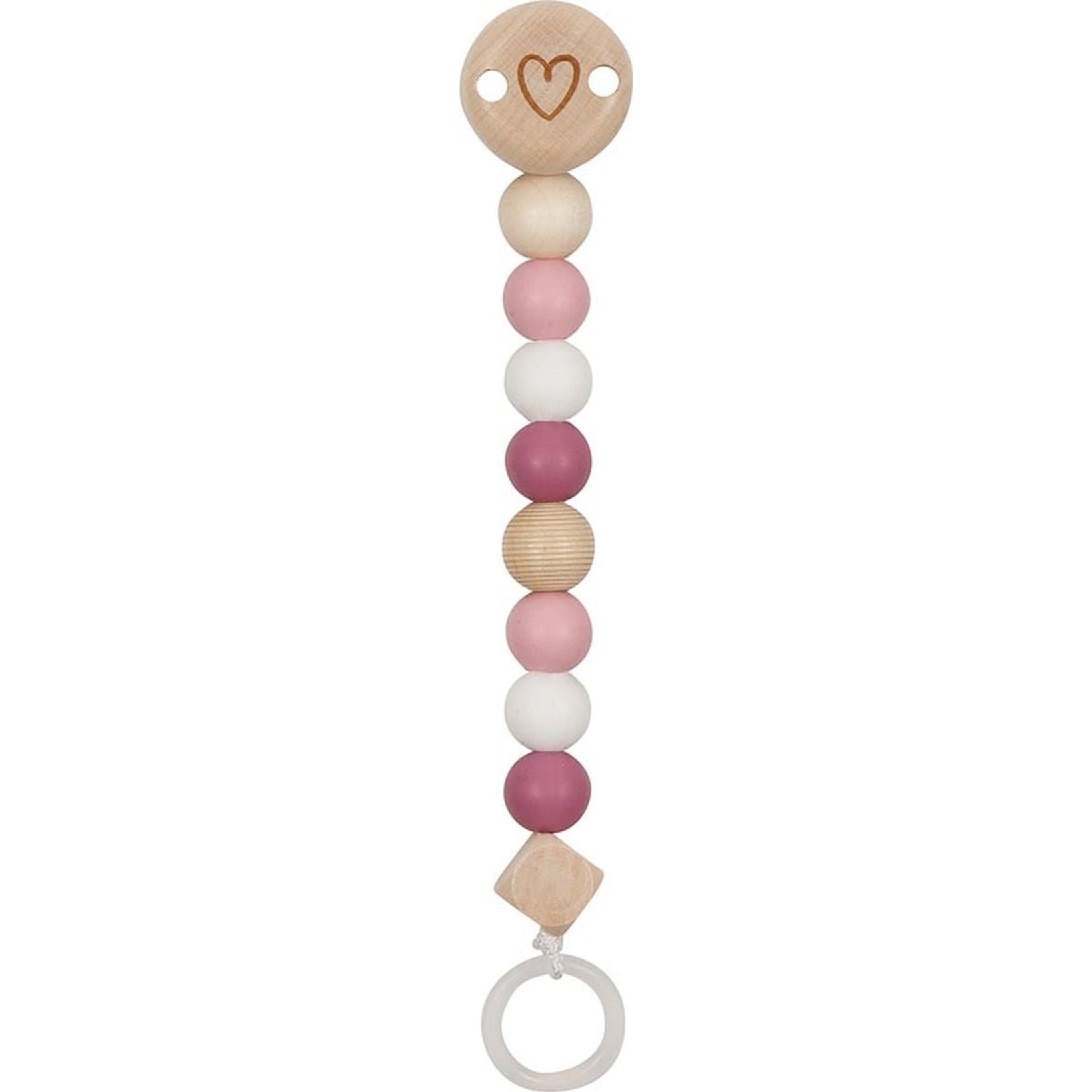 Schnullerkette Herz, pink