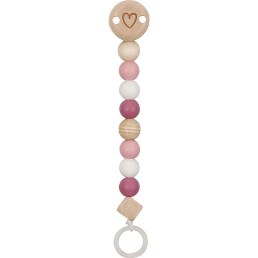 Schnullerkette Herz, pink