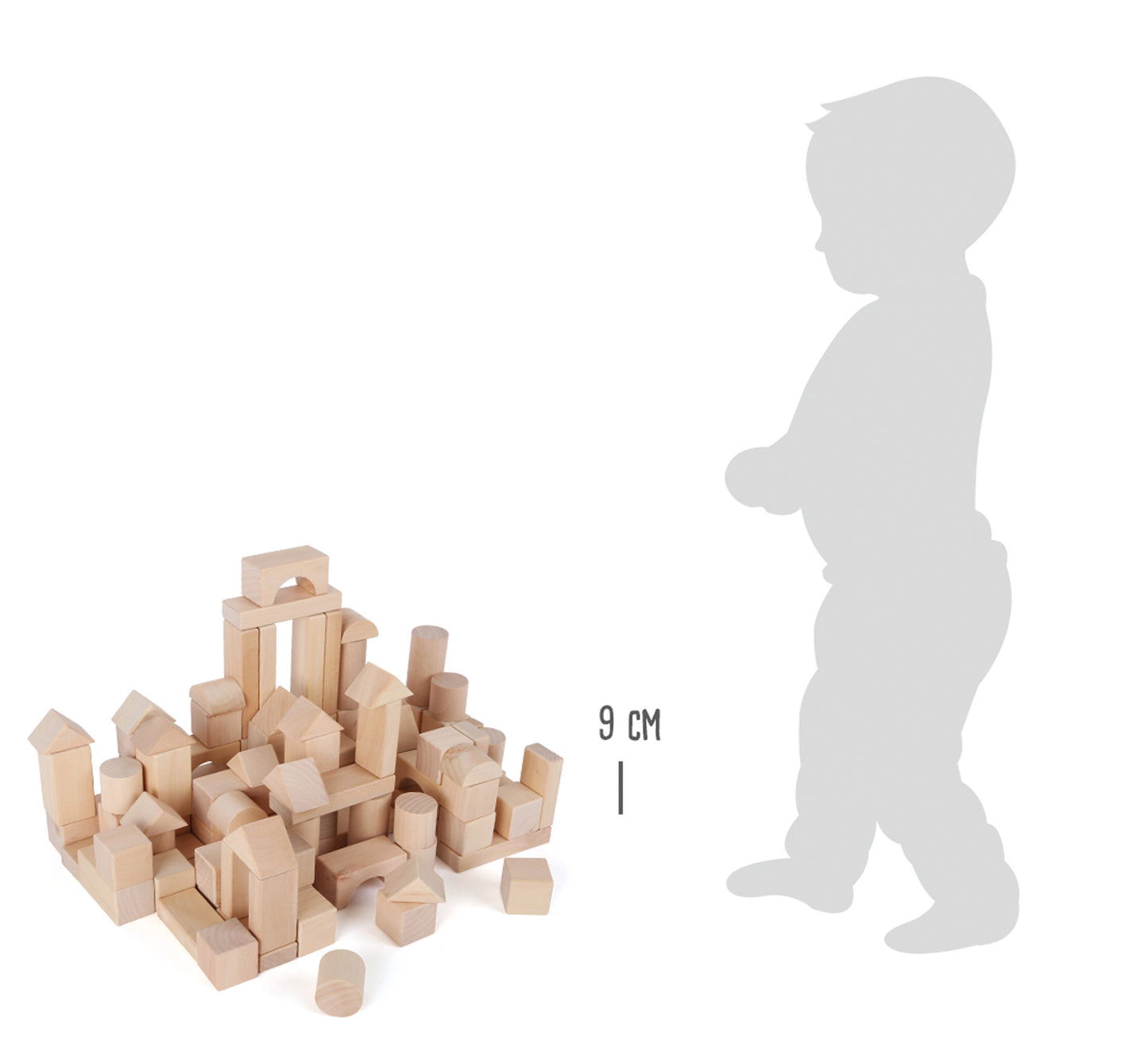 Holzbausteine Natur 100er-Pack im Beutel
