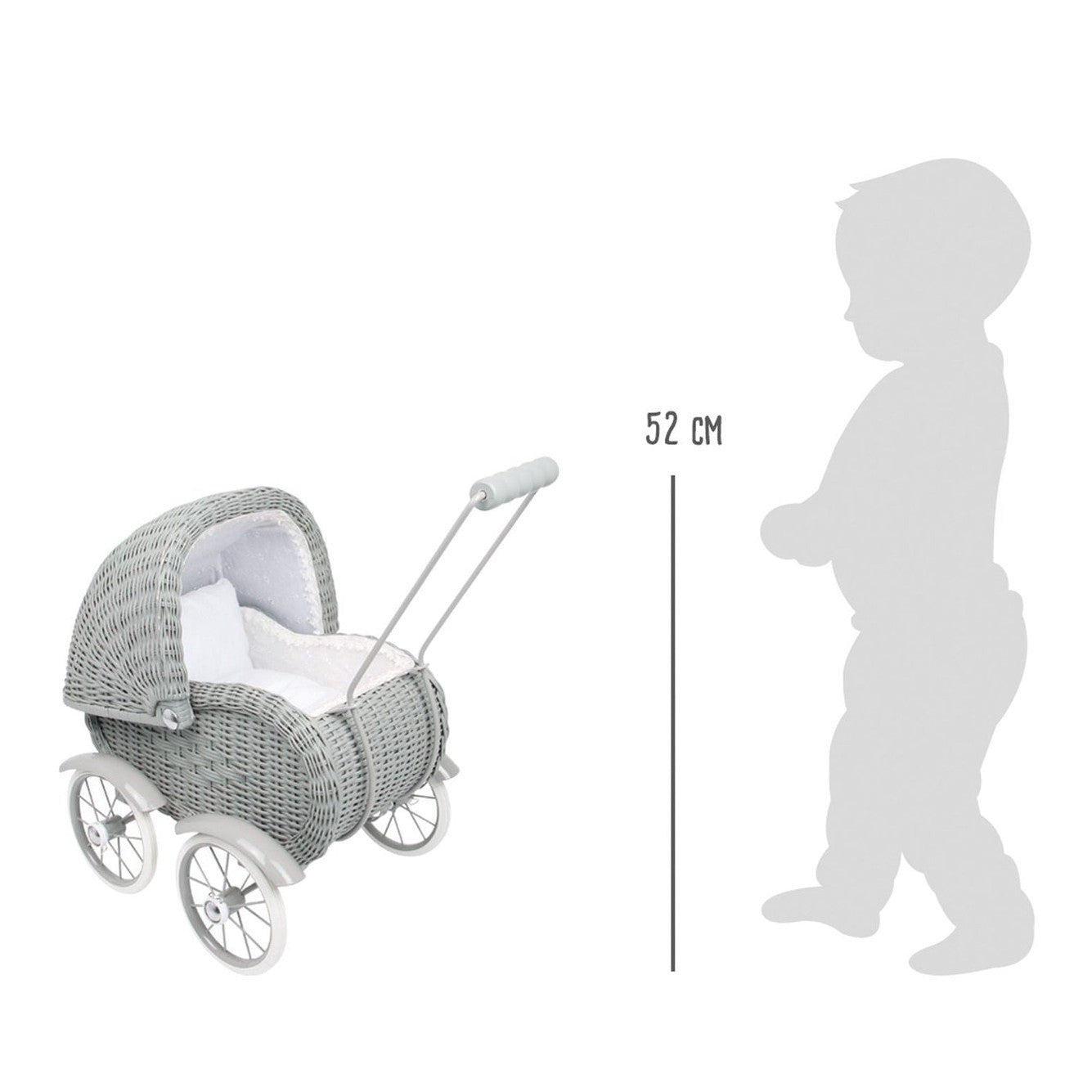 Puppenwagen Vintage grau