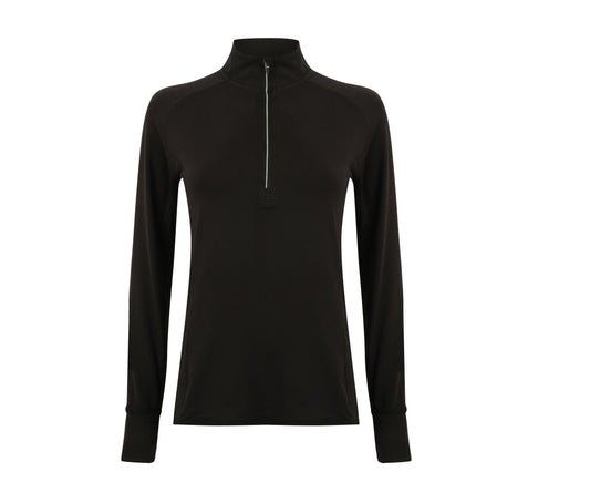 Damen Sport-T-Shirt 1/4 Reißverschluss